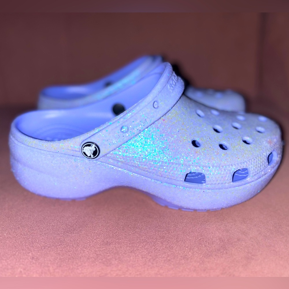 Moon jelly glitter platform crocs